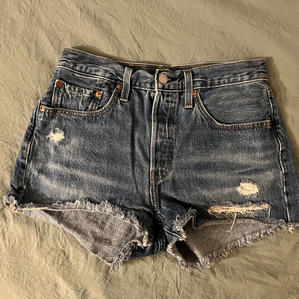 Levi Denim Shorts Button Fly Size 27 Waist
